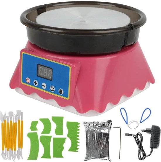 Macchina per ceramica 200 tpm - Mini-macchina per ceramica - Velocità regolabile - Piattaforma di lavorazione metallica - Cassetto in ABS - Adatta per hobby e istruzione - Macchina per applicare la cera