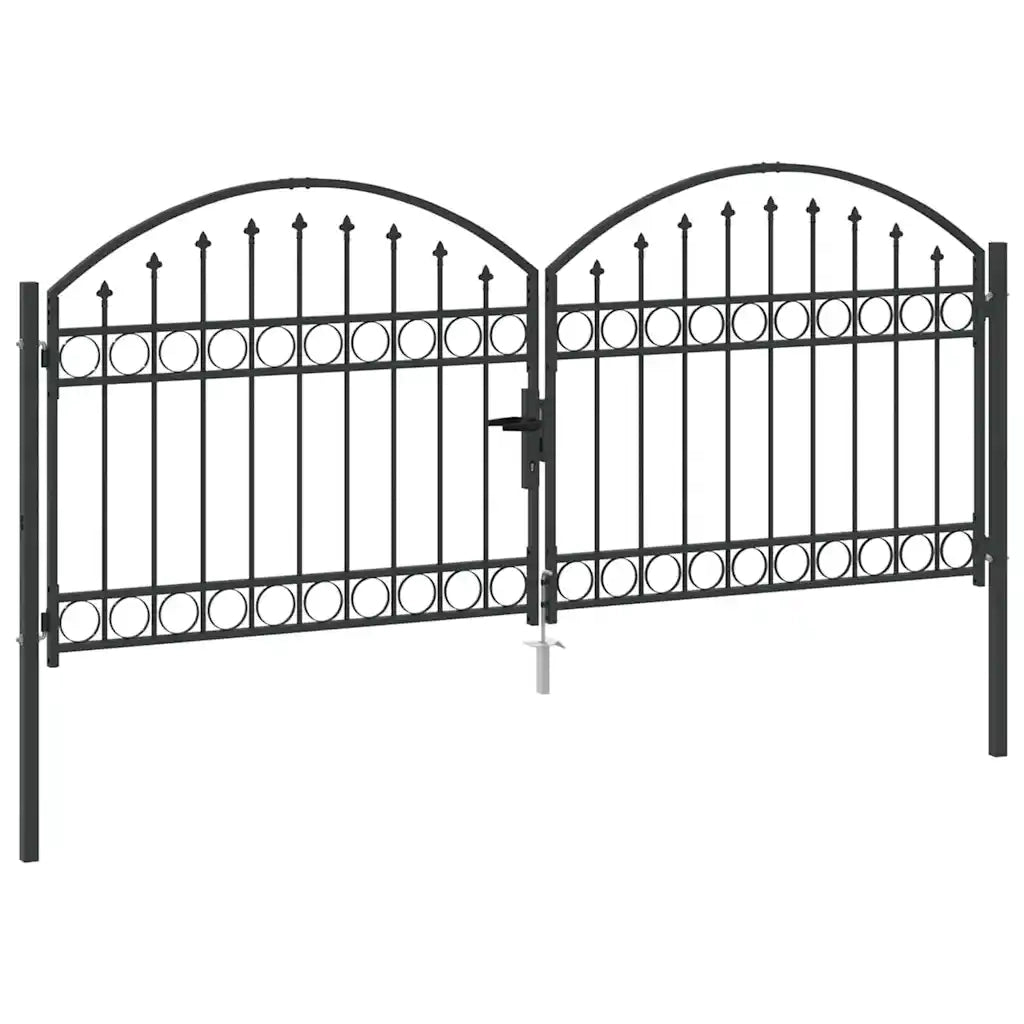 Cancello per recinzione ASSEN 301 x 175,5 cm Acciaio Grigio 42008934