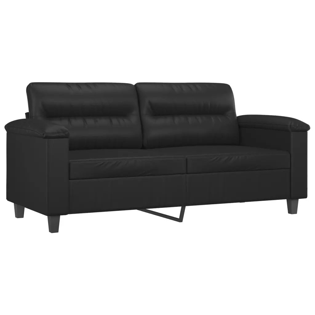 Divano a 2 Posti Nero 140 cm in Similpelle 359583