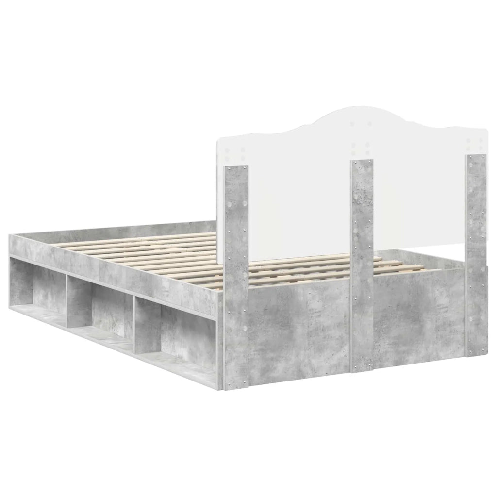 Struttura del letto-Giroletto Grigio Concret¨¨ 135 x 190 cm Pino massello 911134