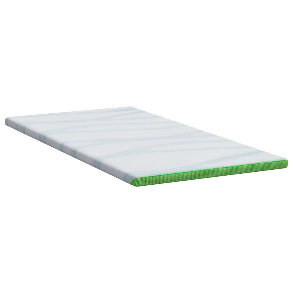 Topper per materasso Bianco e Verde 90 x 200 cm 4106146