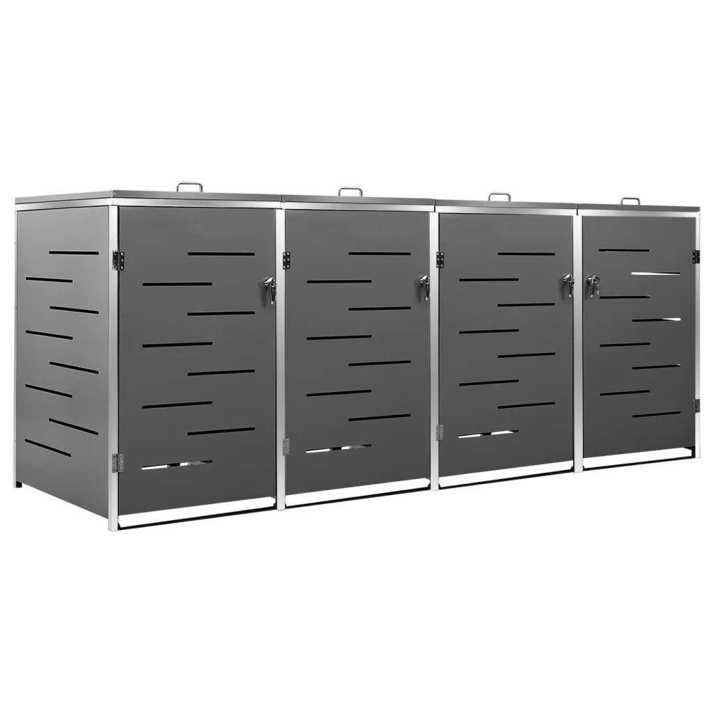 Copribidone per Spazzatura Singolo 69x77,5x115cm Acciaio Inox 149557