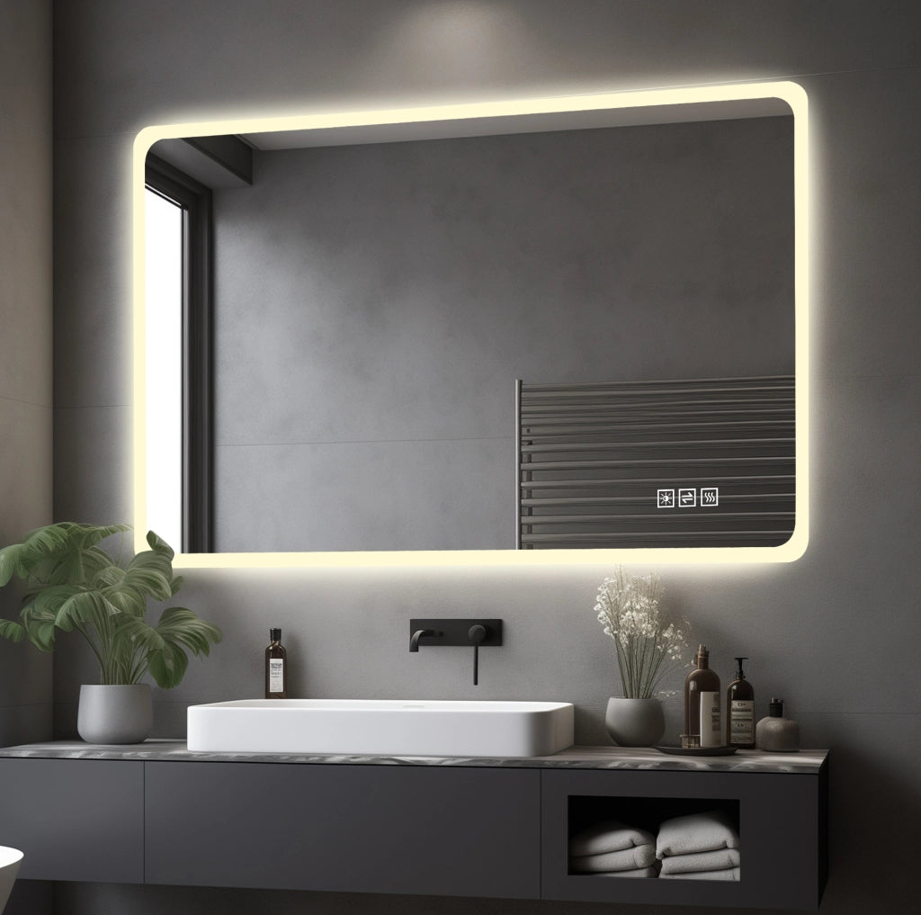 Specchio LED da bagno con antiappannamento e luce regolabile