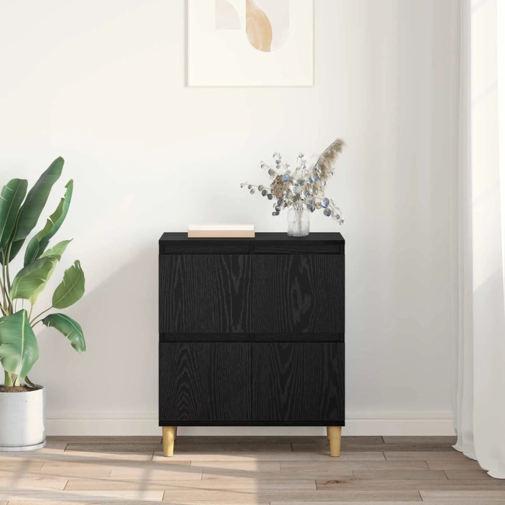 Credenza | Madia | Buffet da pranzo | Armadio da pranzo Rovere Nero 60 x 35 x 70 cm Legno multistrato