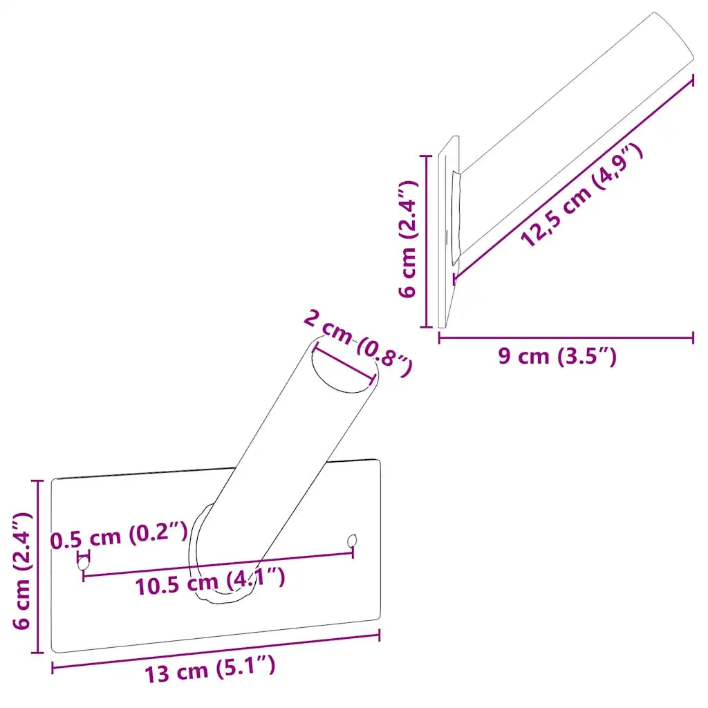 Supporto per Bandiera Argento 13 x 6 x 0,2 cm Acciaio 4106549