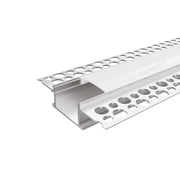 Profilo da incasso in alluminio silver 2mt per cartongesso per doppia striscia led