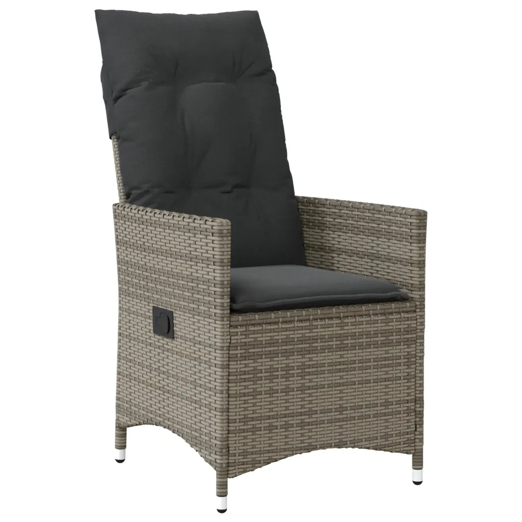 Set da Bistr¨° 3 pz | Set Salotto da Giardino con Cuscini Grigio in Polyrattan
