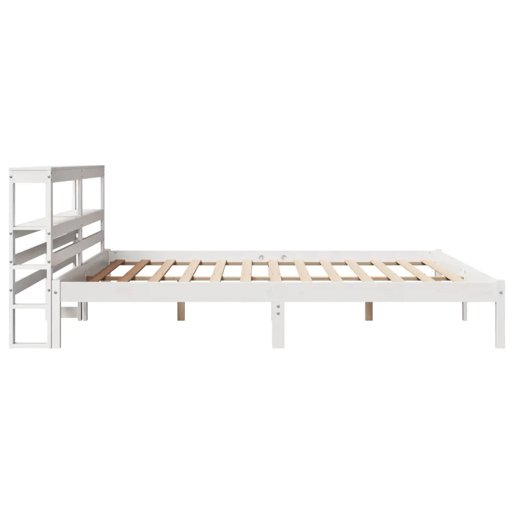 Letto senza Materasso-Struttura Letto Bianco 180x200 cm Legno Massello di Pino 816289