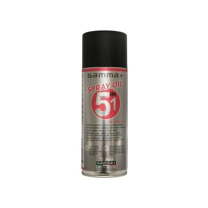 Gamma+ GP1100008 Spray Olio Lubrificante 5 in 1 per Tagliacapelli e Forbici 400 ml Senza Silicone