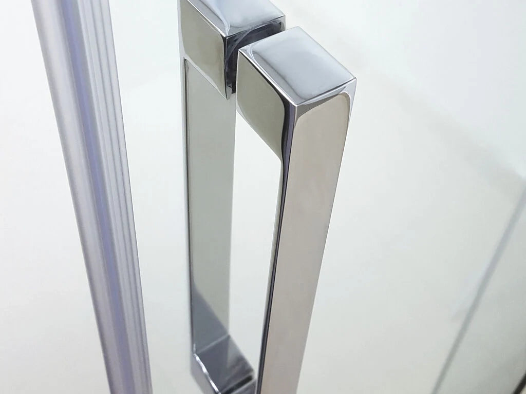 Box doccia angolare PRESTIGE fisso + scorrevole + laterale fisso 100x80 cm (97,4-100,4/76-79) cromo lucido vetro trasparente