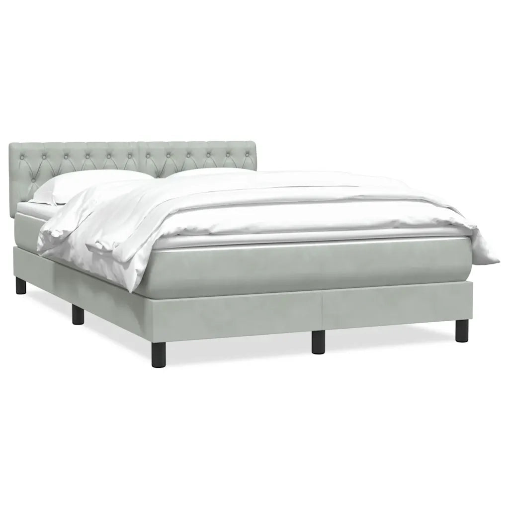 Giroletto a Molle con Materasso Grigio Chiaro 160x210cm Velluto 3316503