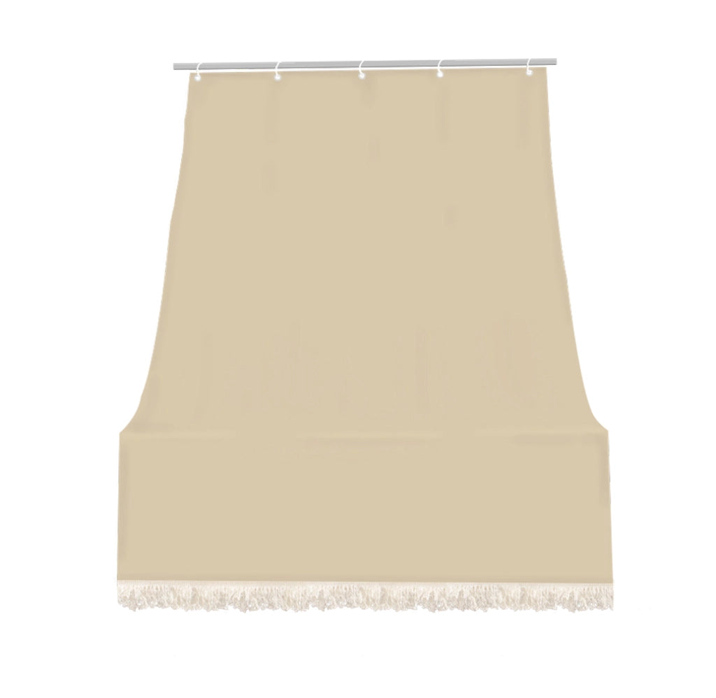 Tenda da sole tessuto resistente per balcone con anelli lavabile a caduta - Beige - 140x300 cm