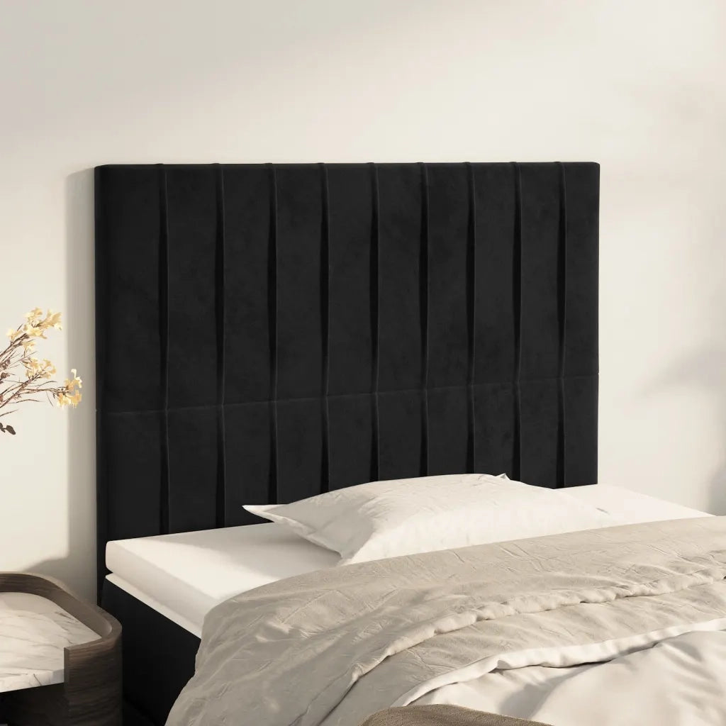 Testiera | Testata Nera 90x5x118/128 cm Velluto