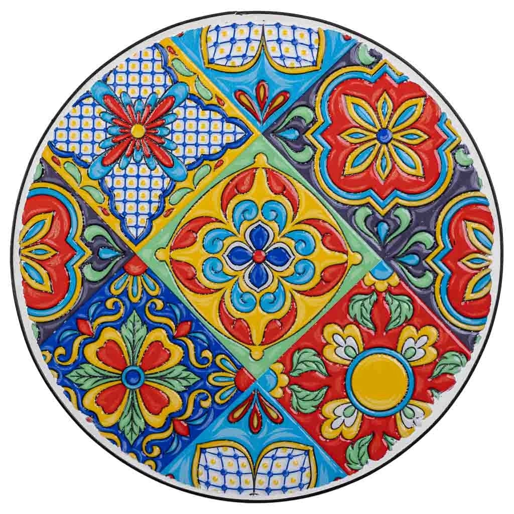Set di 3 supporti in mosaico Rosso e metallo