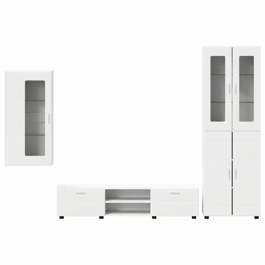 Set mobile TV con porta FLORIN 3 pcs Bianco Legno multistrato 3397964