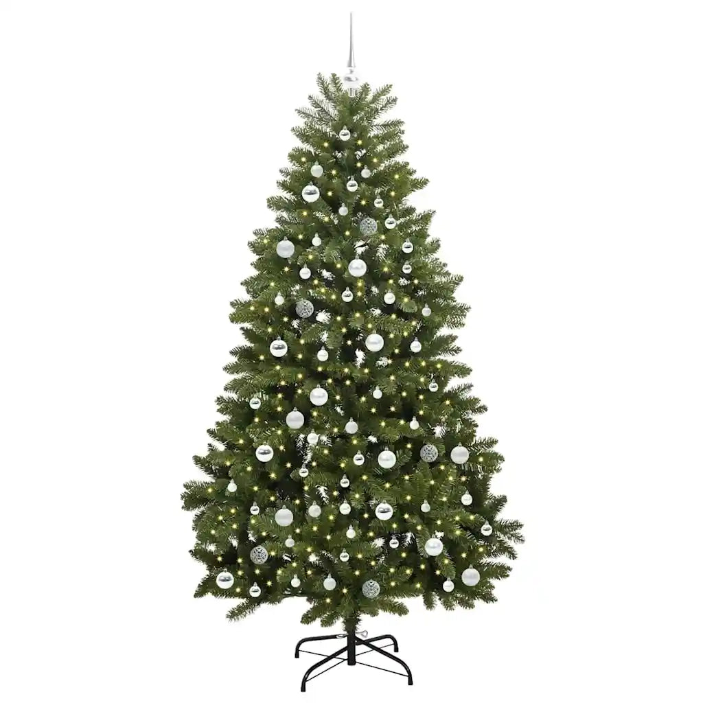 Albero di Natale artificiale 210 cm 300 LED Bianco caldo Verde 3395699