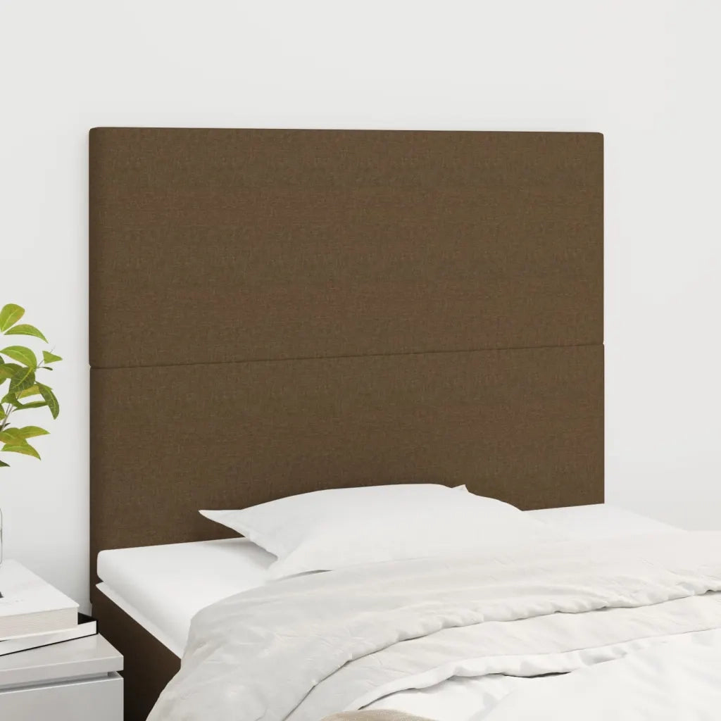 Testiera | Testata Marrone Scuro 80x5x118/128 cm Tessuto