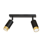 Plafoniera Emibig HIRO 2 faretti GU10 nero oro 30cm