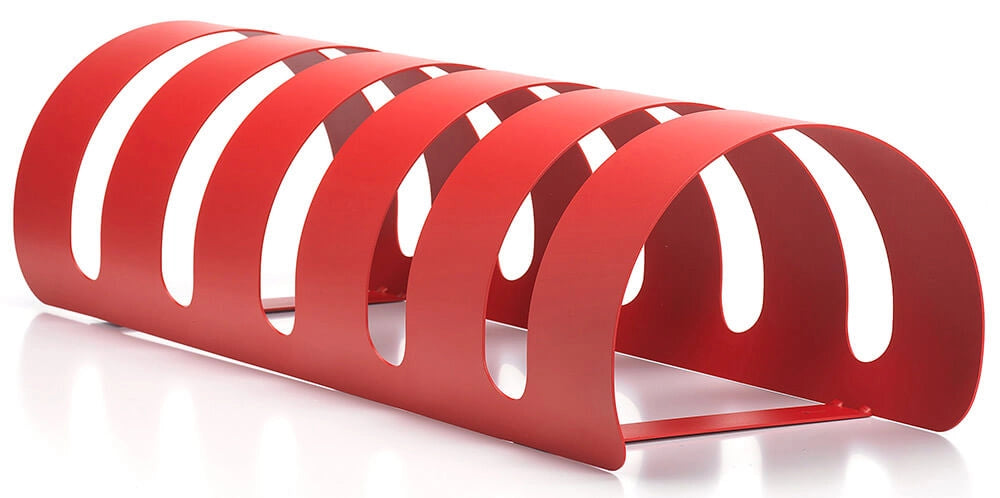 Rastelliera Portabici 5 Posti in Ferro 90x30x23 cm Belfer Bike Rack 42/PB Rosso