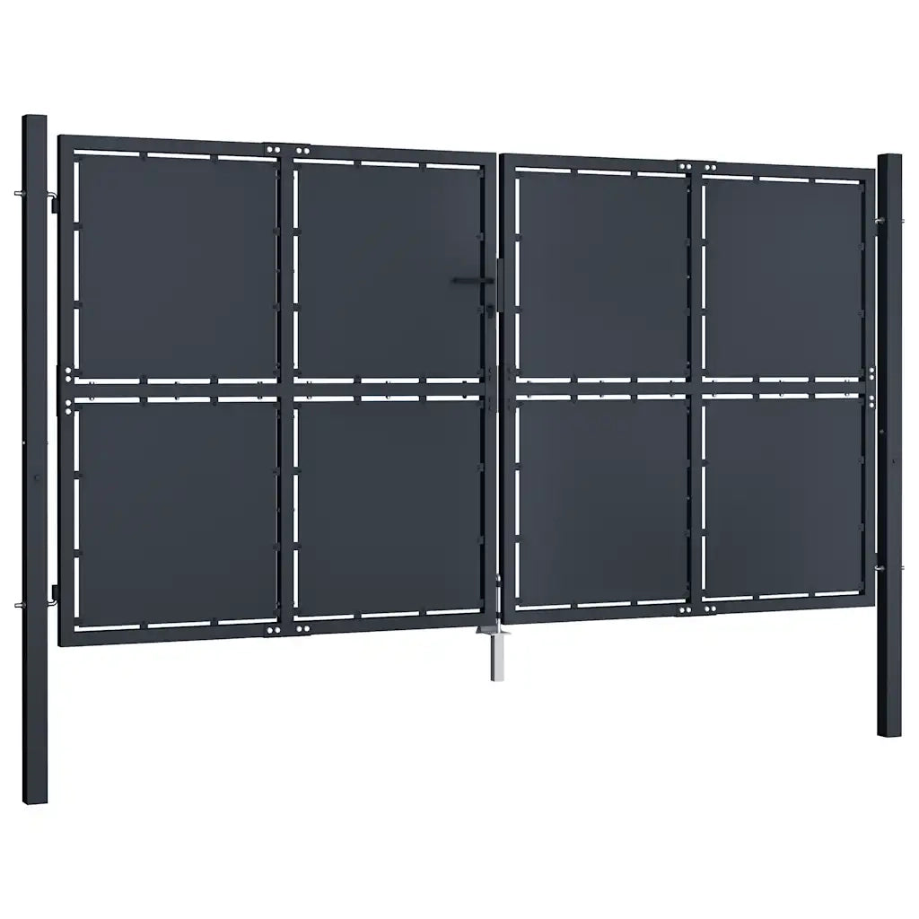 Cancello da Giardino in Acciaio 300x175 cm Antracite 144527