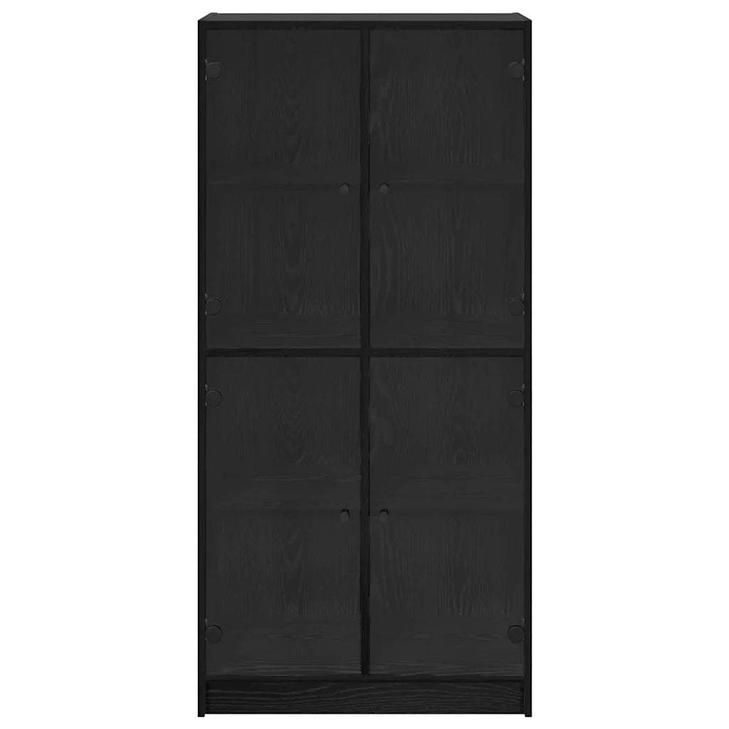 Credenza-Buffet-Armadio da cucina Rovere Nero 68 x 37 x 142 cm Legno multistrato