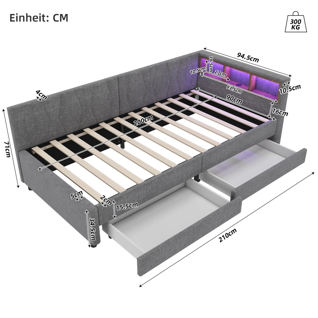 Letto giorno funzione letto divano lino 90x200 cm
