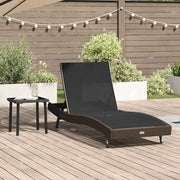 Lettino da sole 2 pcs Nero e Marrone polyrattan 42009979