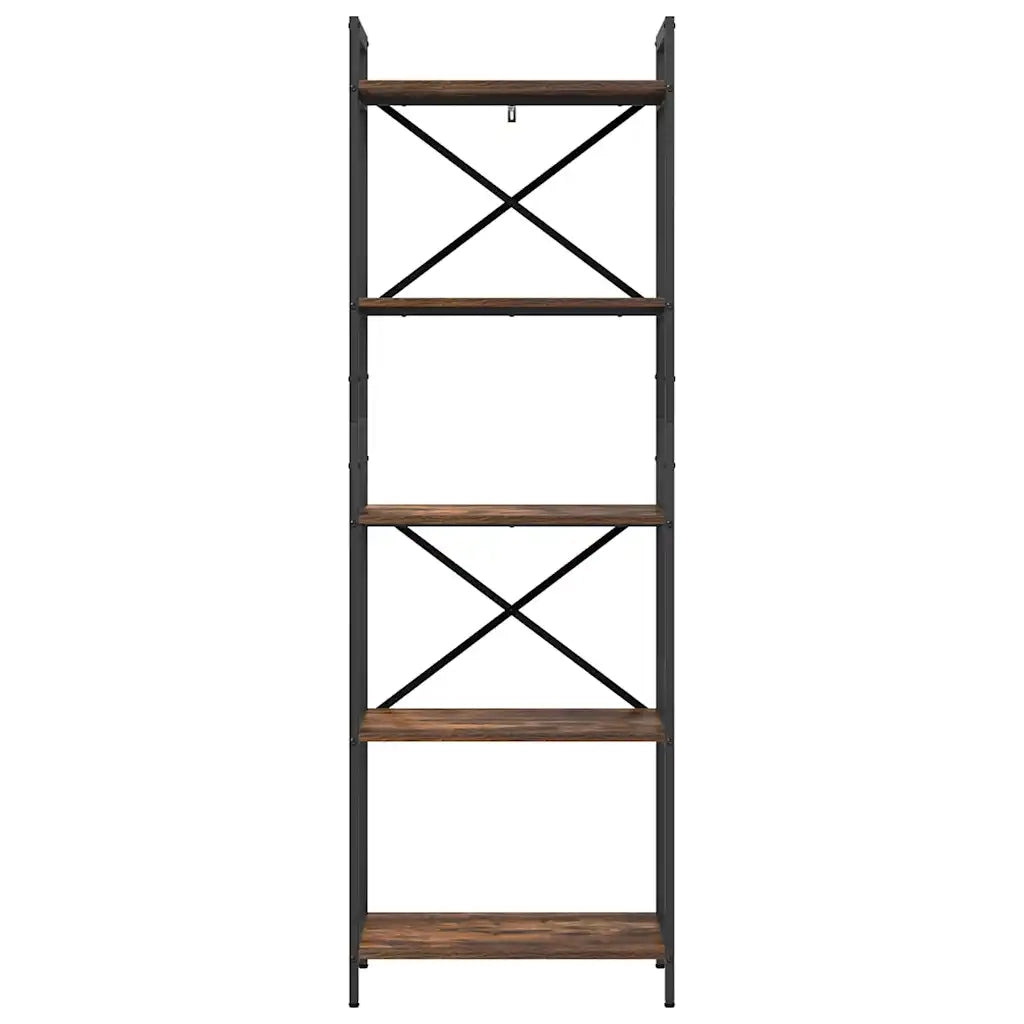 Libreria-Scaffale per Libri-Mobile di Stoccaggio Rovere fum¨¦ 56 x 34 x 171 cm Legno multistrato