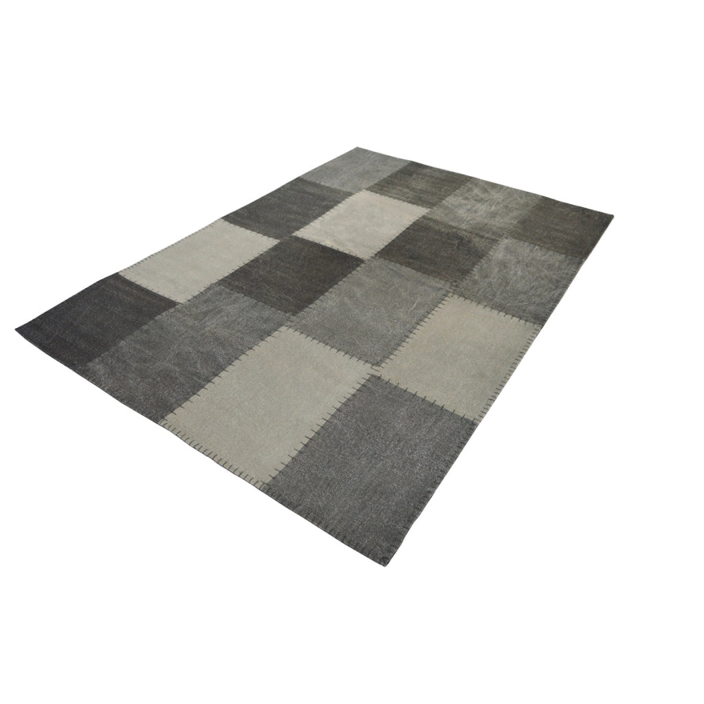 Tappeto Lyrical in cotone blu effetto patchwork 120x170 cm