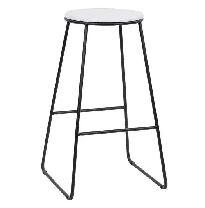 Sgabello da Bar Struttura in Metallo Achelor Nero e Bianco 32 x 32 x 71 cm