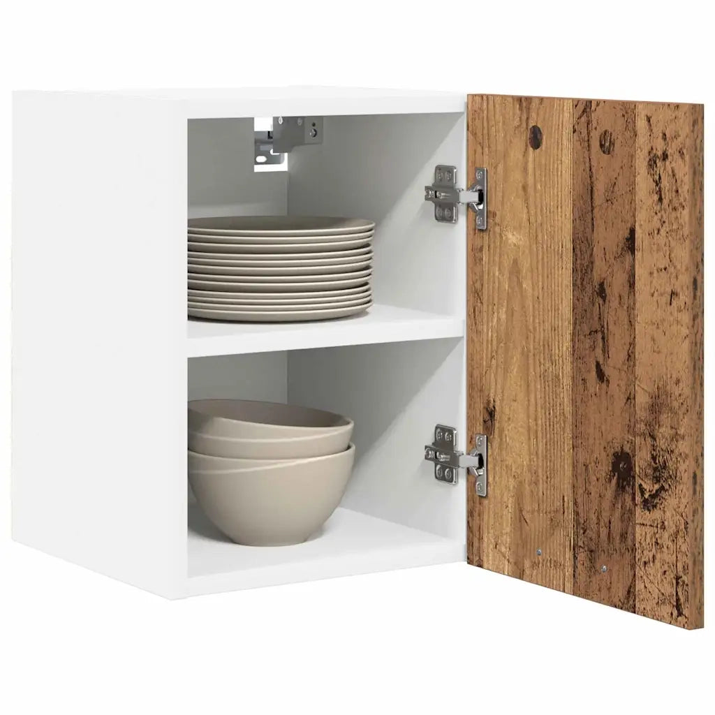 Armadio pensile 2 pcs Legno Antico e Bianco 30 x 31 x 40 cm 884127