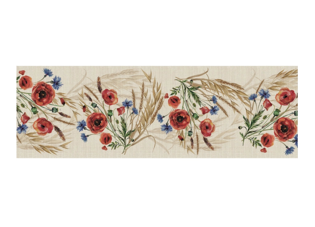 Tappeto Passatoia Cucina Antiscivolo Linea Futura Papaveri By Suardi - 52x115 - Papaveri