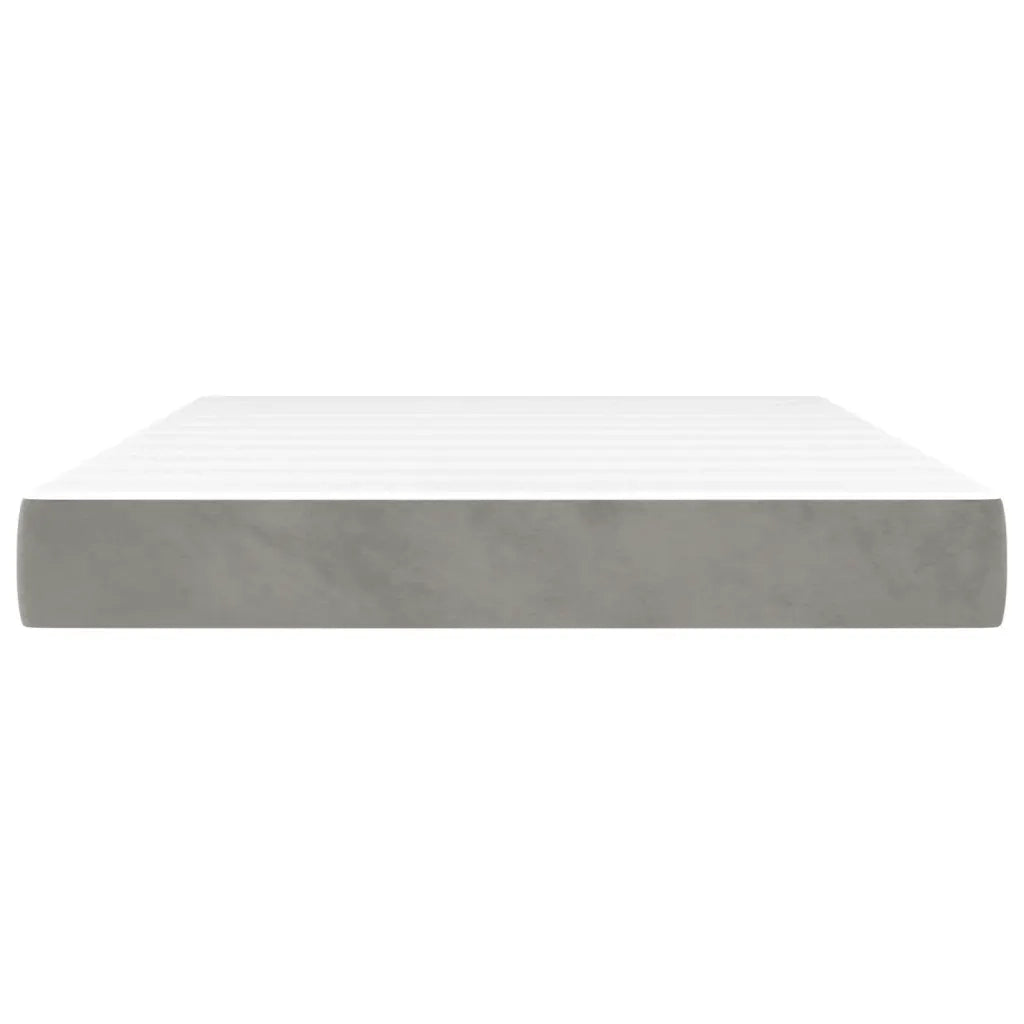 Materasso a Molle Insacchettate Rigidità Media Grigio Chiaro 140x200x20 cm in Velluto 347808