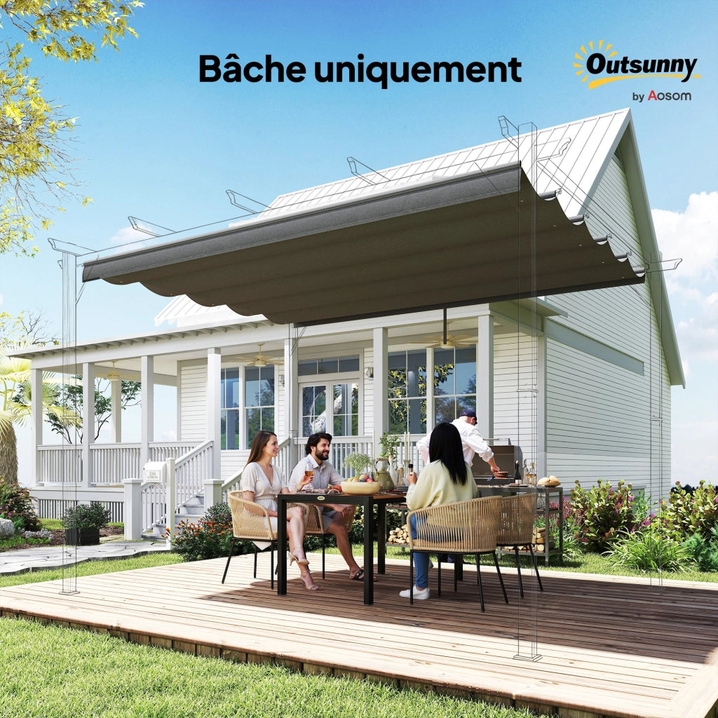 Tenda per Pergola Retrattile ¨C Minimal ¨C 350x260 cm Grigio Scuro