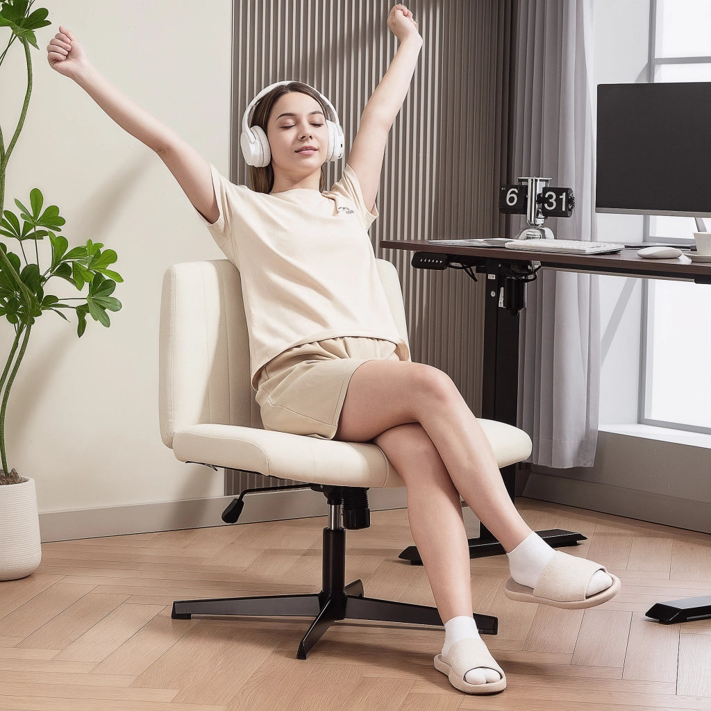 Sedia da Ufficio Regolabile ¨C Minimal ¨C Cremewei? Tessuto
