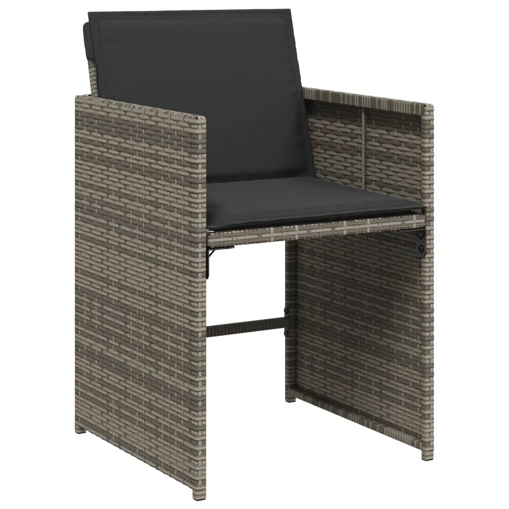 Set da Pranzo da Giardino 7 pz con Cuscini in Polyrattan Grigio 3277861