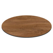 Oviala - Piano tavolo da giardino rotondo in HPL 70 cm rovere scuro