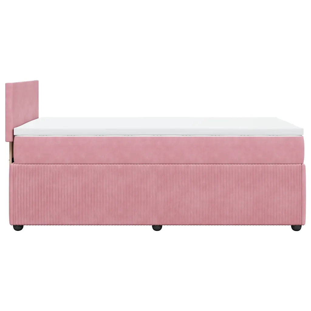 Giroletto a Molle con Materasso Rosa 100x200 cm in Velluto