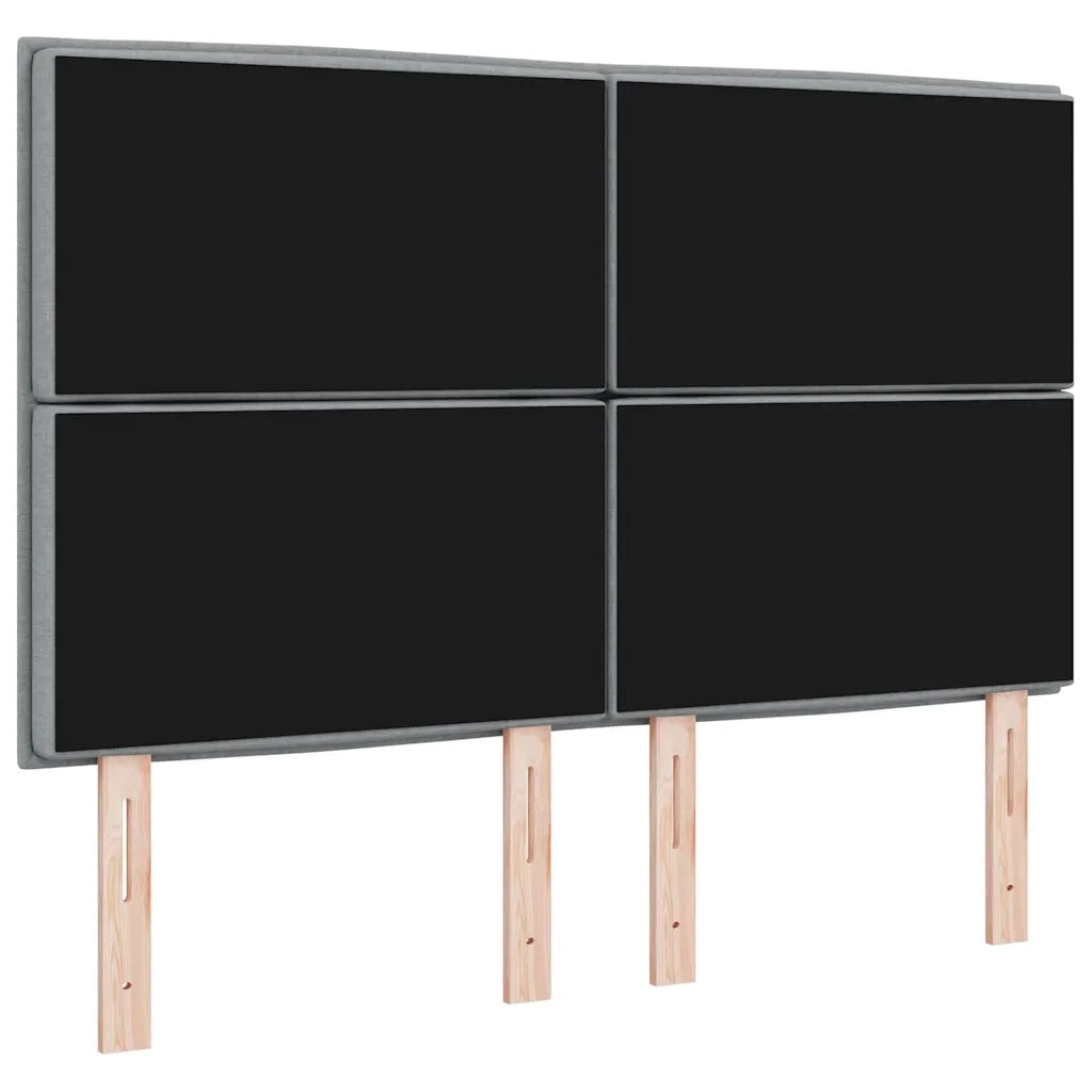 Testiera | Testata LED con strisce LED Grigio chiaro 160 cm Tessuto