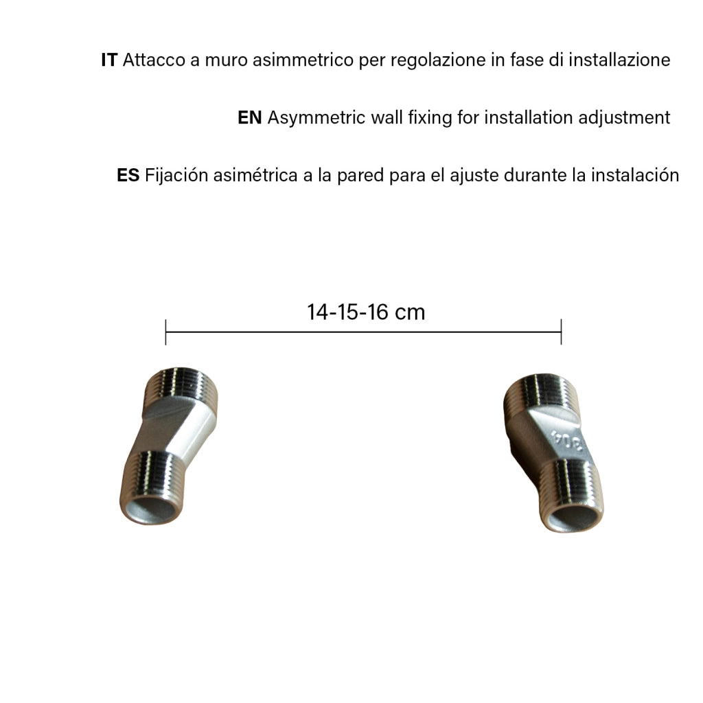 SINED Miscelatore da parete per vasca e doccia in acciaio inox 316L con finitura PVD oro rosa resistente alla corrosione per uso interno ed esterno modello LEVANTE