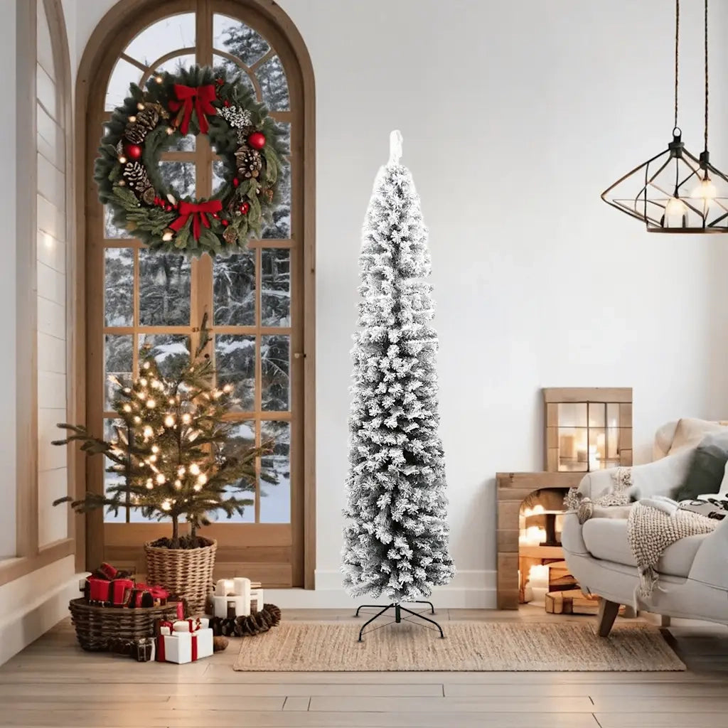 Albero di Natale Artificiale con Neve Fioccata Verde 180 cm PVC 320954