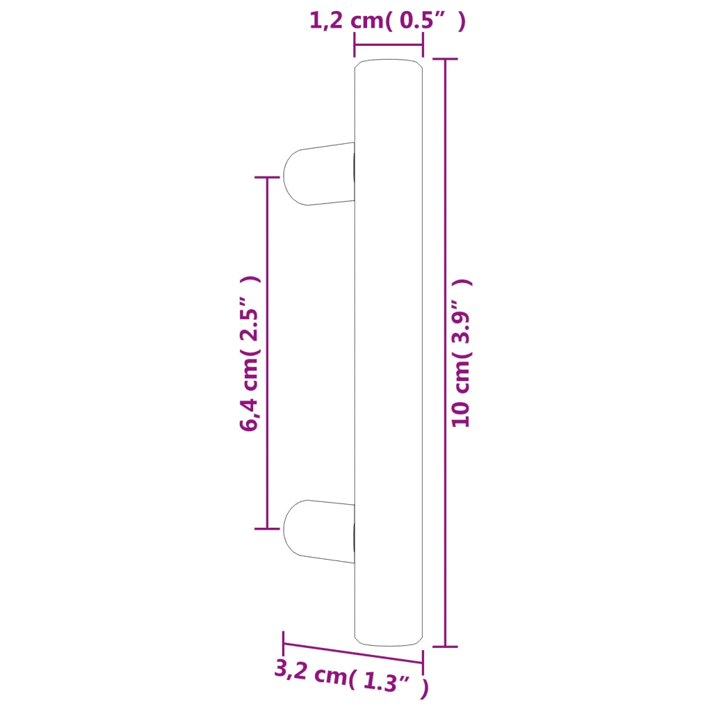 Maniglie per Mobili 20pz Nere 64 mm in Acciaio Inox 3203603