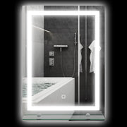 Specchio Bagno a LED con Mensola Vetro ¨C Zephmum ¨C Argento 50x12x70 cm