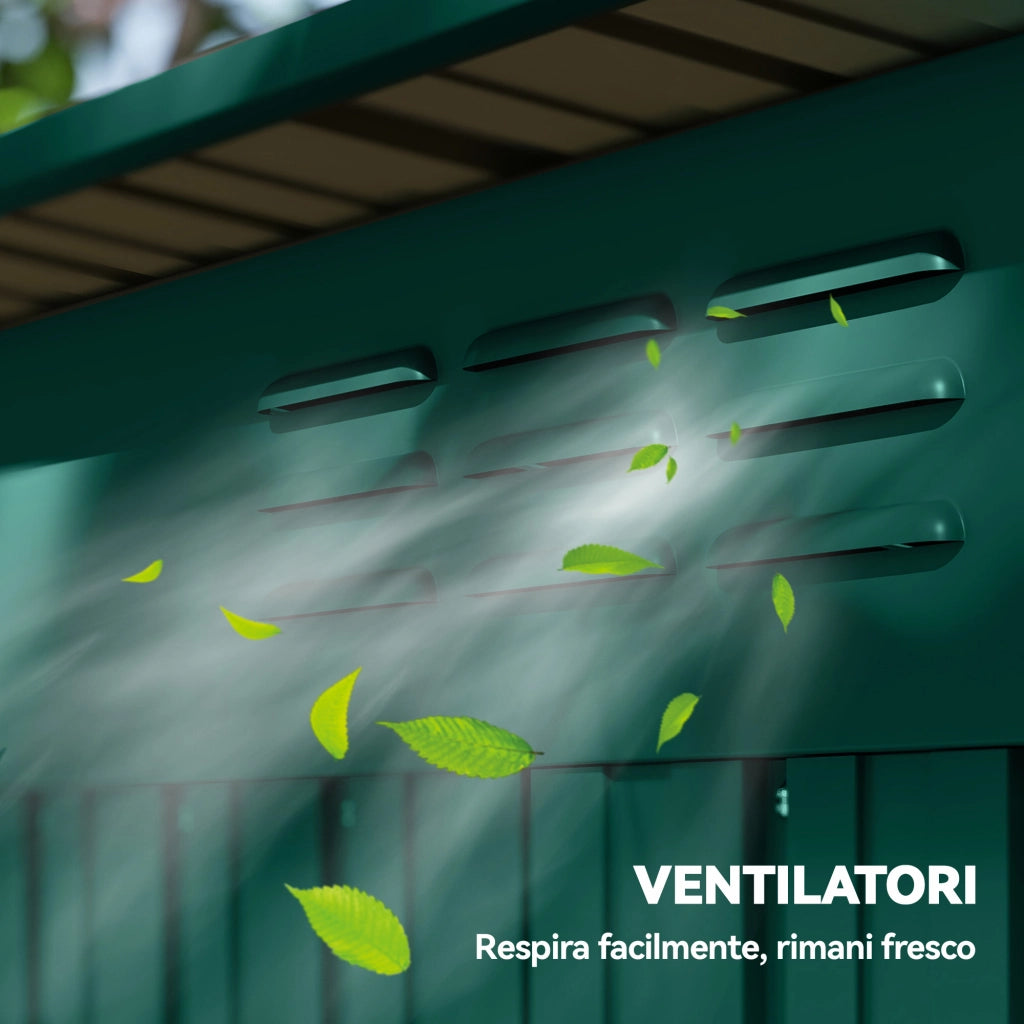 Casetta da Giardino in Metallo ¨C Xylo ¨C Verde 159x106x181 cm