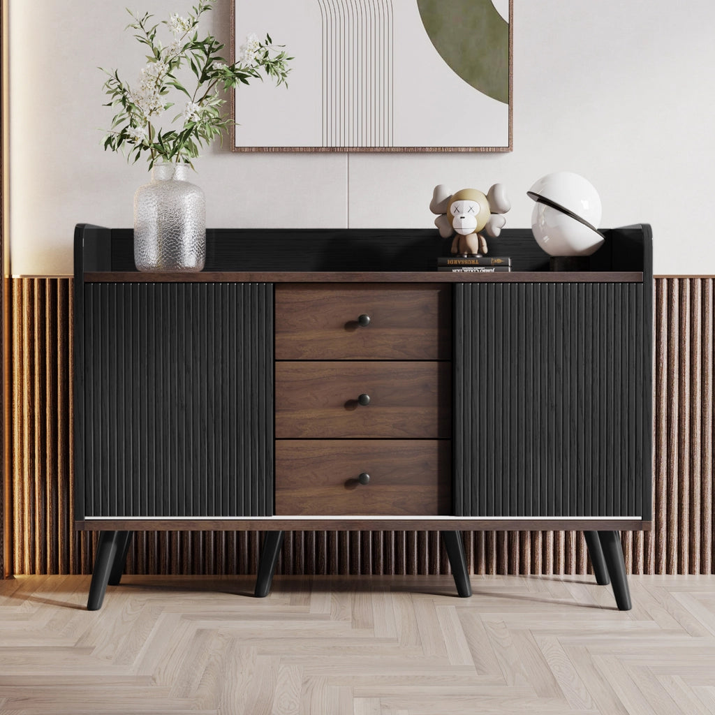 Credenza con cassetti in pannello truciolare nero