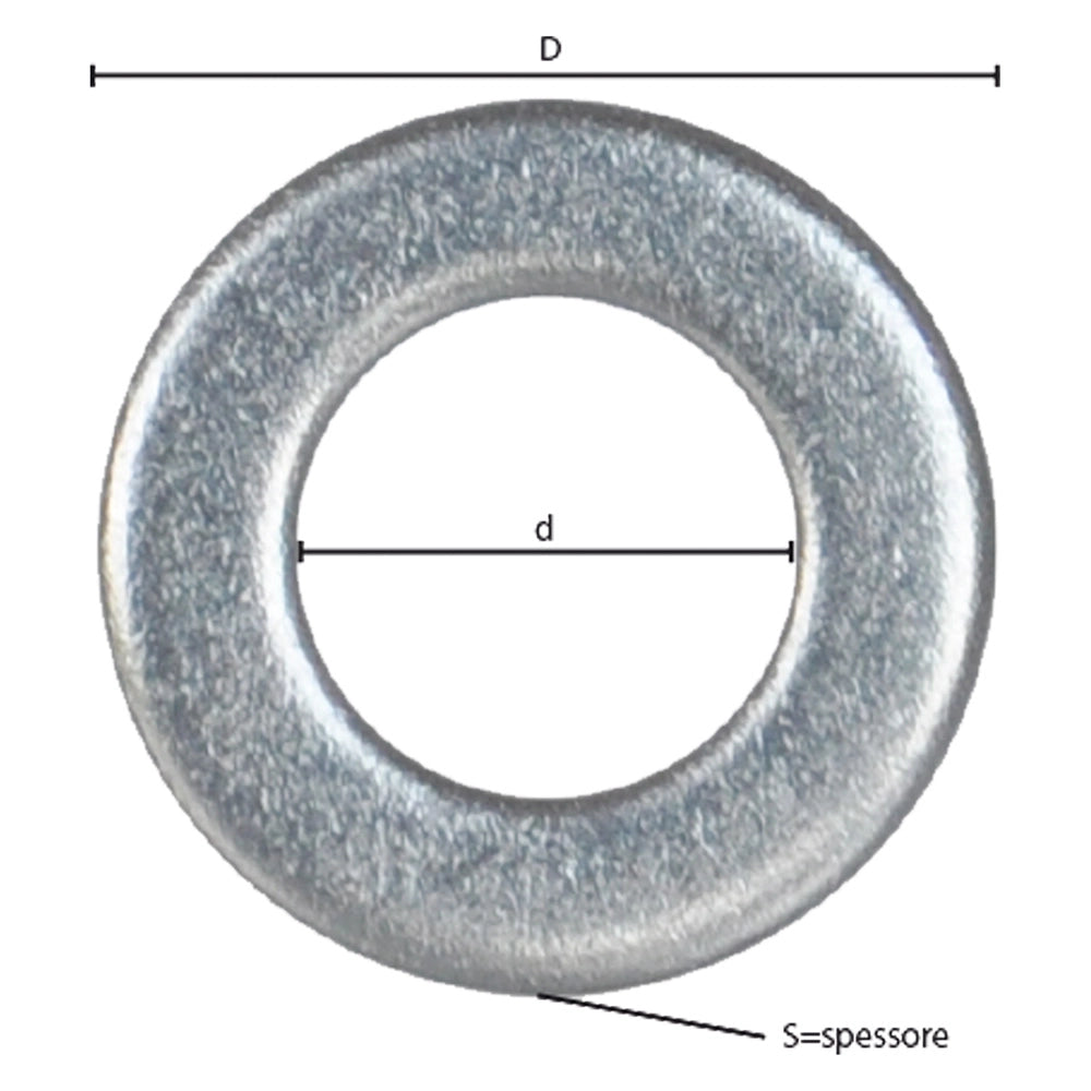 RONDELLA PIANA INOX A2 M  4 - 0,8 x  9 x  4,3 mm - 10 centinaio - BricoGo
