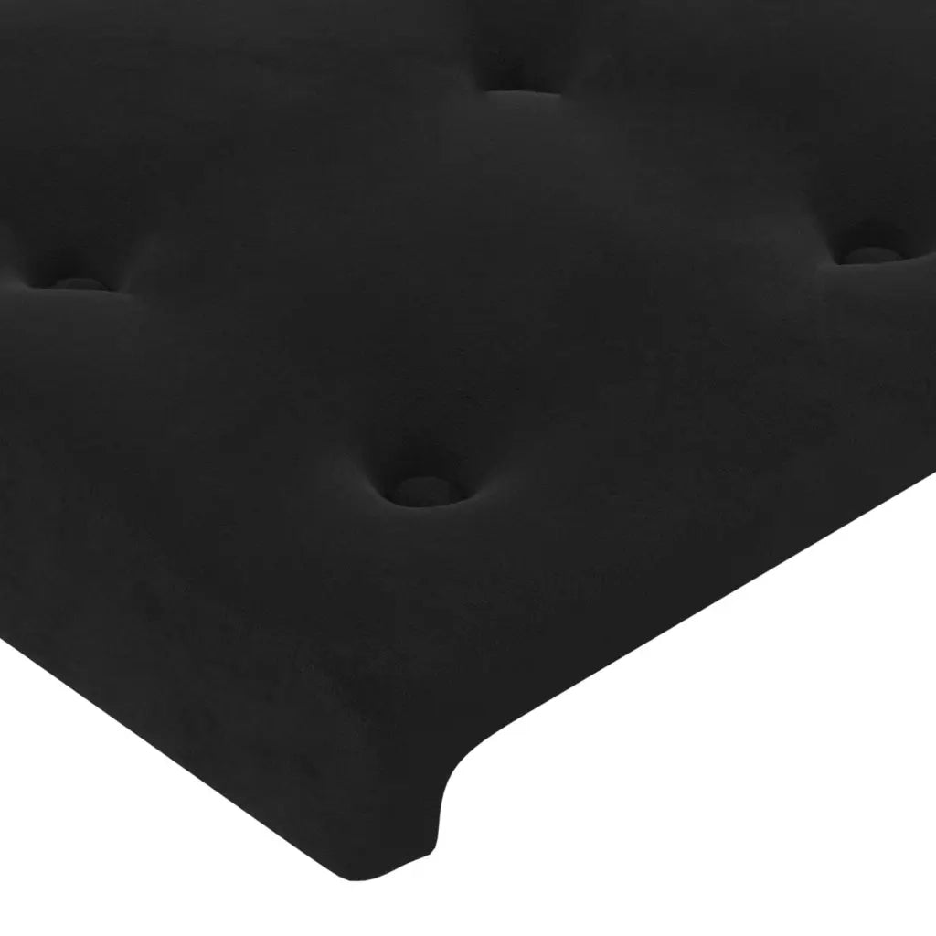 Testiera ad Orecchio-Testata con Orecchie Nera 163x23x118/128 cm in Velluto 859240