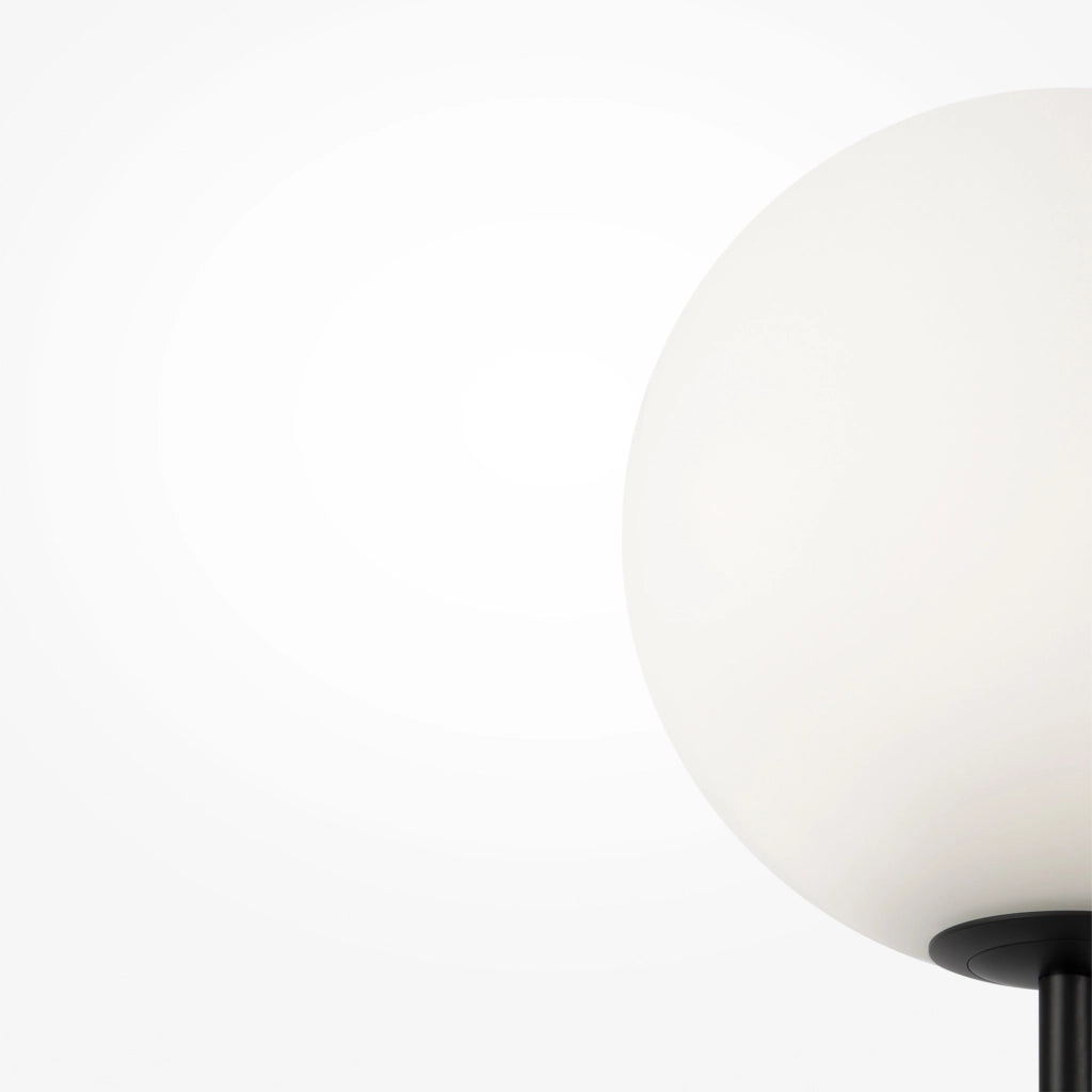 Maytoni Lampada da terra contemporanea Ring 1 luce E27 nero metallo diffusore vetro