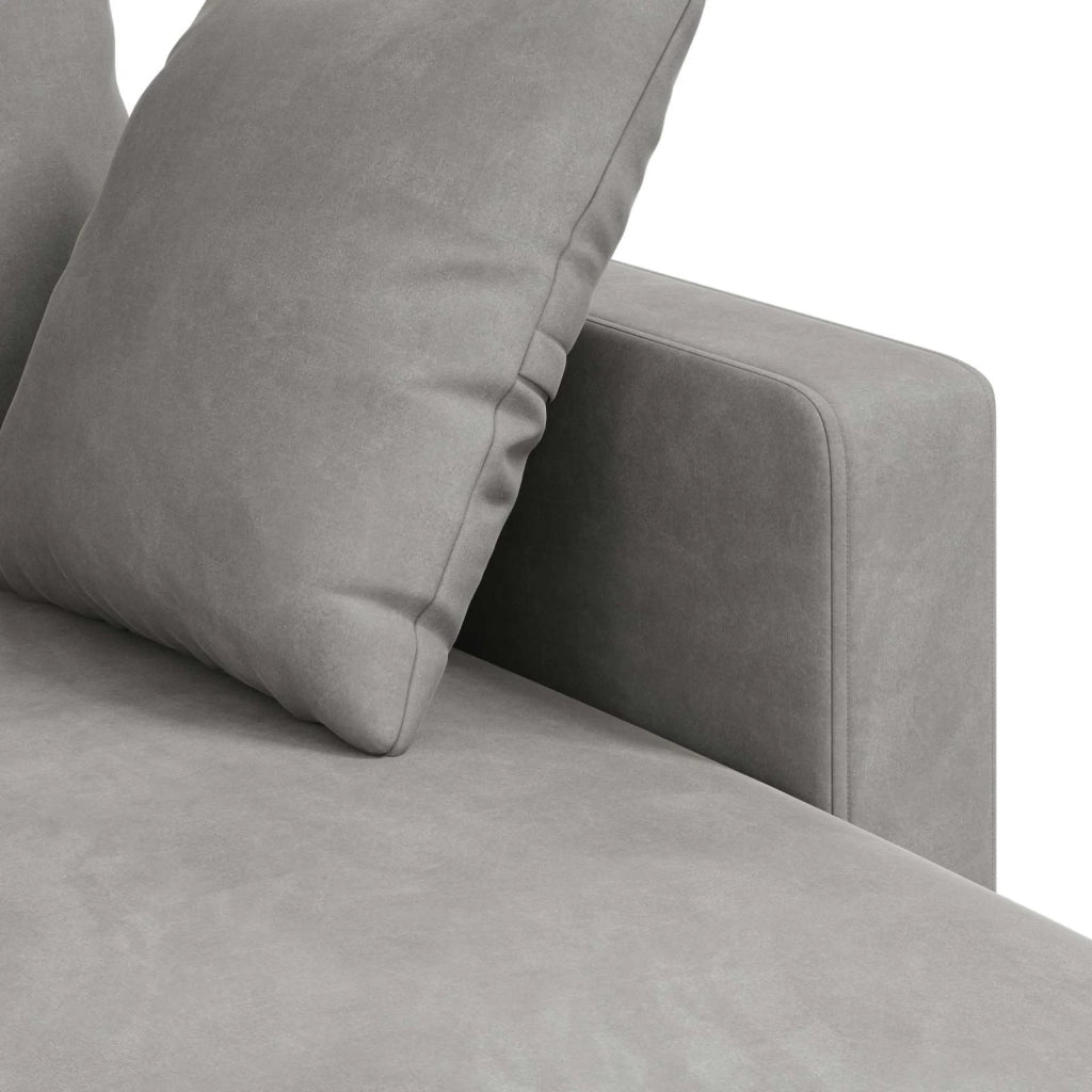 Divano Grigio chiaro 198 x 134 x 80 cm Velluto