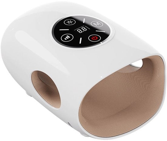 Apparecchio di massaggio manuale elettrico, 3 posizioni e 2 livelli di riscaldamento, 5 posizioni per massaggio con aria compressa, schermo touchscreen, apparecchio di massaggio manuale portatile - bianco.